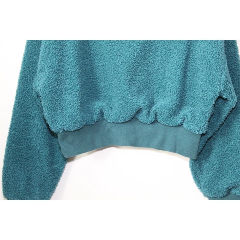 ✨2/$20 Fabletics Malia Polar Fleece Pullover Sweatshirt Teal Deep Pile XXS Cozy - Picture 9 of 11